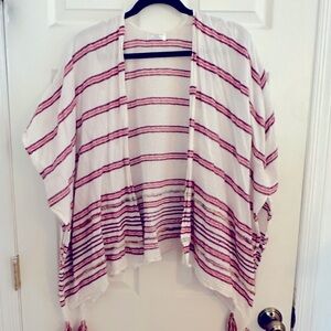 Colorful poncho with embroidery